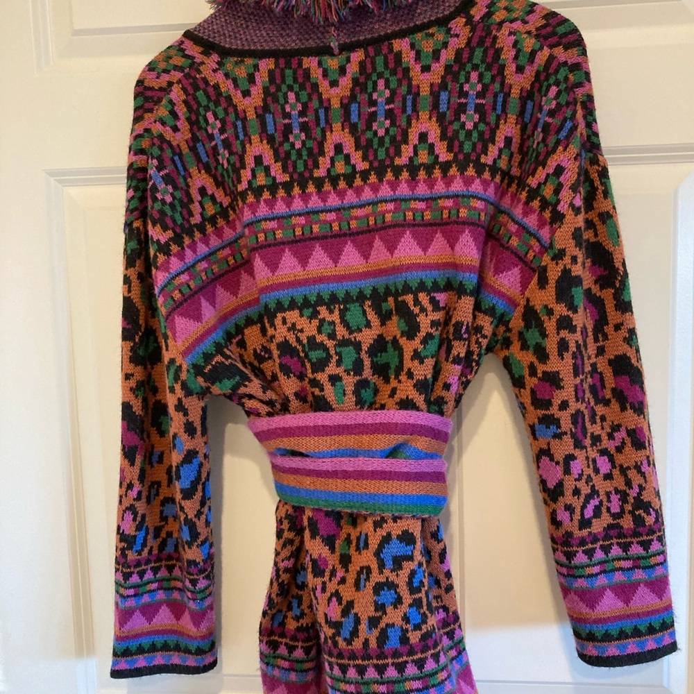 FARM Rio Multicolor Patterned Cardigan Wrap Sweater SZ XS - Picture 4 of 7